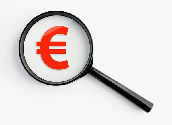 Lupe mit Euro-Symbol — Stockfoto