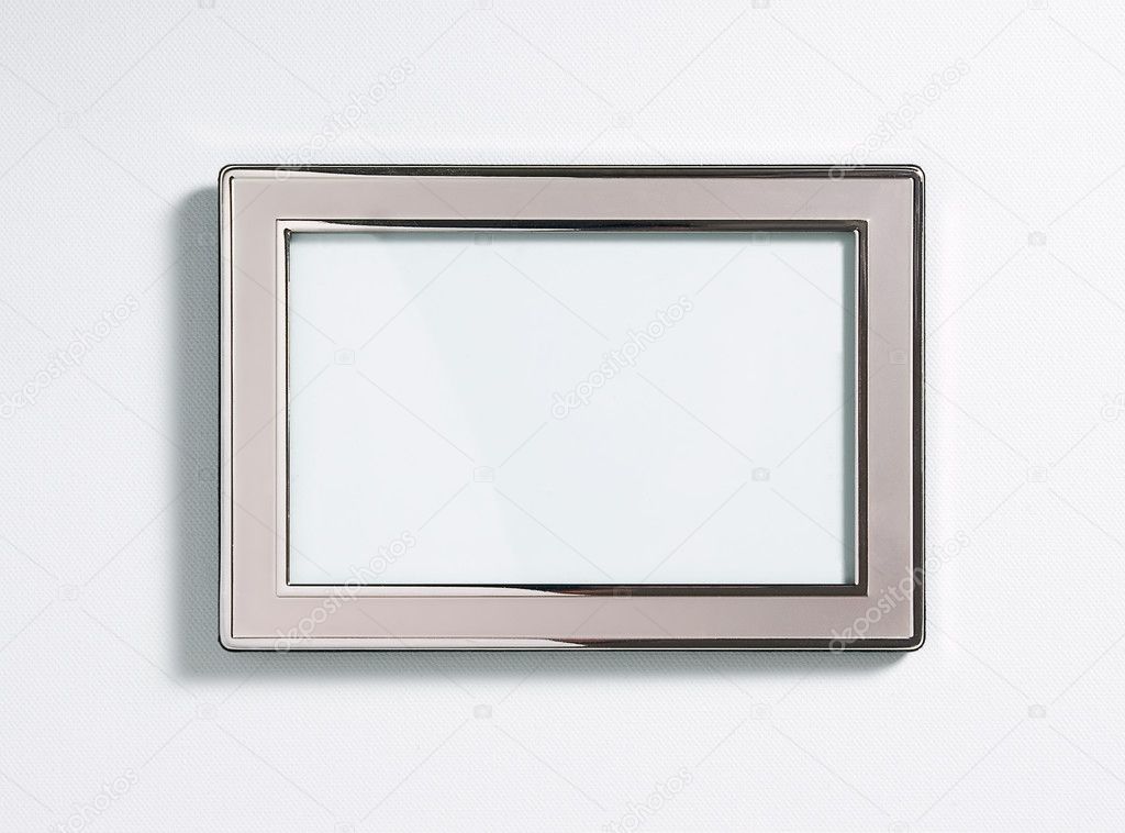 Silver picture frame, isolated on white