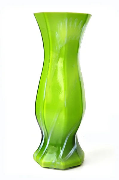 Зелена скляна ваза . — стокове фото