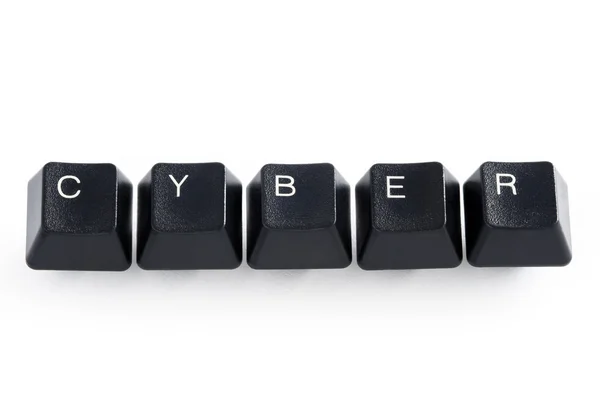 Cyber word on computer keys — Stock Photo, Image