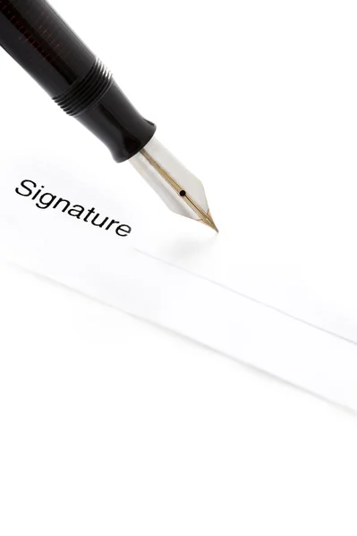 Signing a signature — Stock Photo, Image