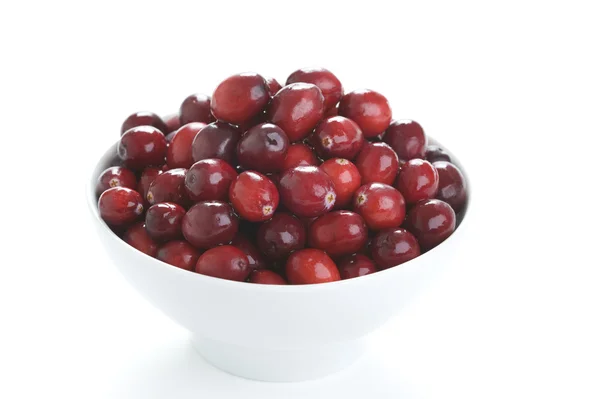 stock image Fresh cranberries in a white bowl