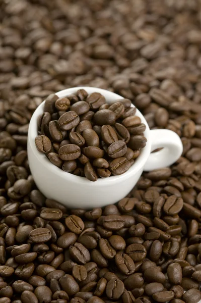 stock image Coffe beans and coffee cup