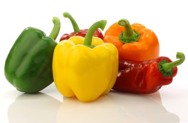 Colorful mixed paprika's (capsicum) clipart