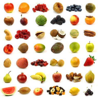 Collection of fresh and colorful fruits clipart