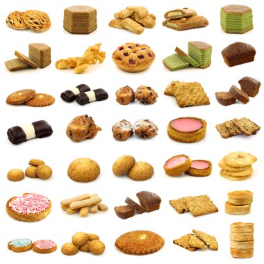 güzel pasta, kurabiye, kek ve ekmek koleksiyonu