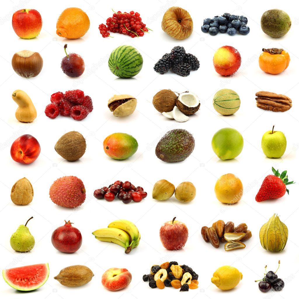 Collection of fresh and colorful fruits