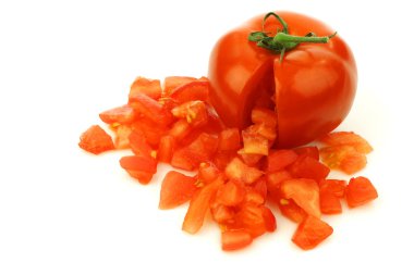 Fresh tomato with front side opened clipart