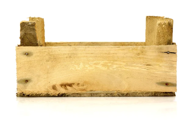 Prázdná dřevěná bedna (dlouhá boční pohled) — Stock fotografie