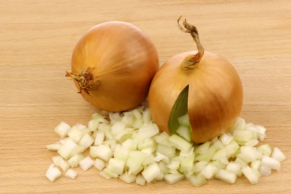Fresh onion with front side opened