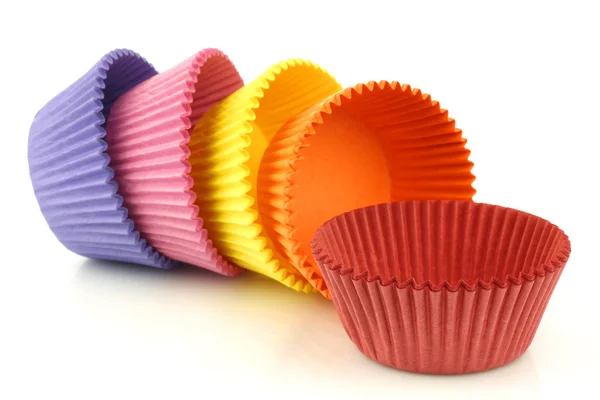 Barevné prázdné muffin poháry — Stock fotografie