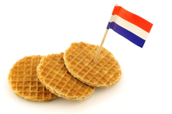 Mini waffles holandeses tradicionais chamados "stroopwafels " — Fotografia de Stock