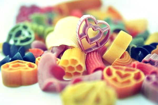 Heart pasta selective focus — Stock Photo, Image