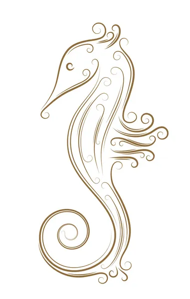 Sketch of sea horse — Stock Vector