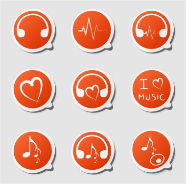 Labels music clipart