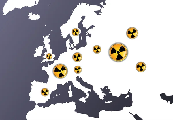 Europas s radiační příznaky — Stockový vektor