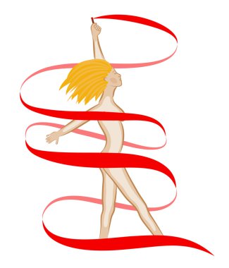 Girl with a tape clipart