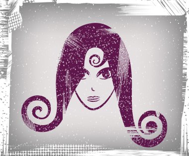 The face of the girl (grunge) clipart