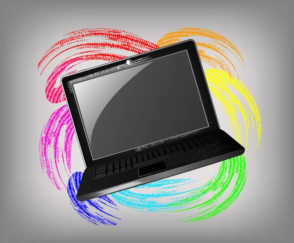 Grunge laptop — Wektor stockowy