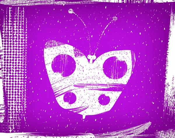 Фіолетовий фон з метеликом — стоковий вектор