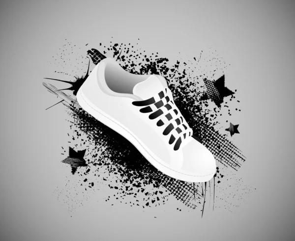 Arrière-plan avec des chaussures de gym — Image vectorielle