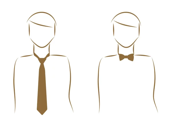领带和领结 — 图库矢量图片