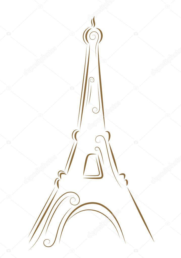 Sketch of the Eiffel Tower Stock Vector Image by ©Elymas #8829879
