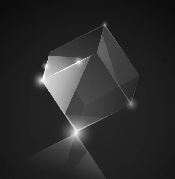 Glazen kubus — Stockvector