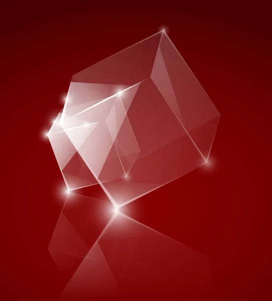 Glass cube — Stock Vector