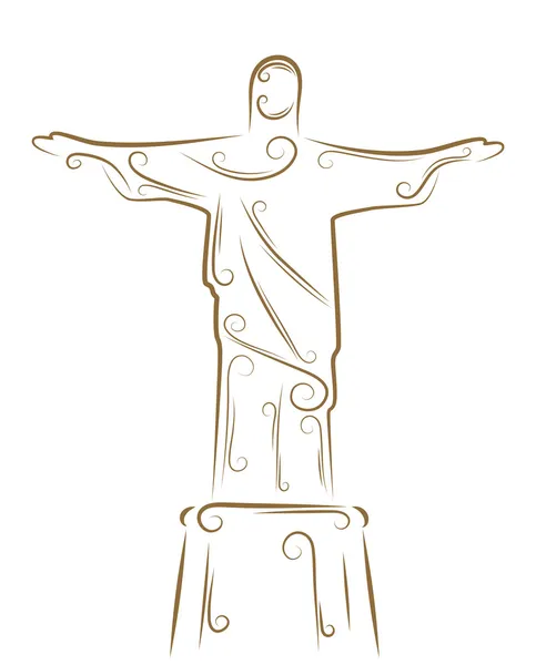 Estatua de Cristo Redentor — Vector de stock
