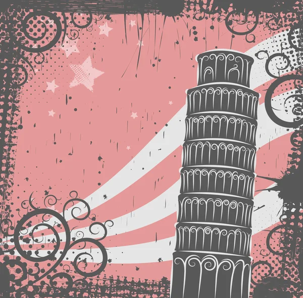 Achtergrond van de toren van pisa — Stockvector