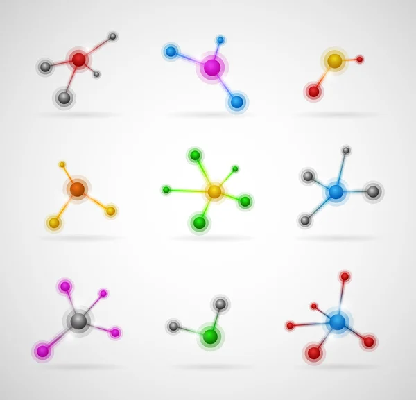 Set of molecules — Stock Vector