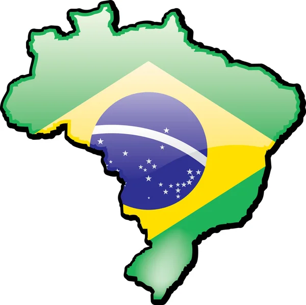 Kaart van Brazilië — Stockvector