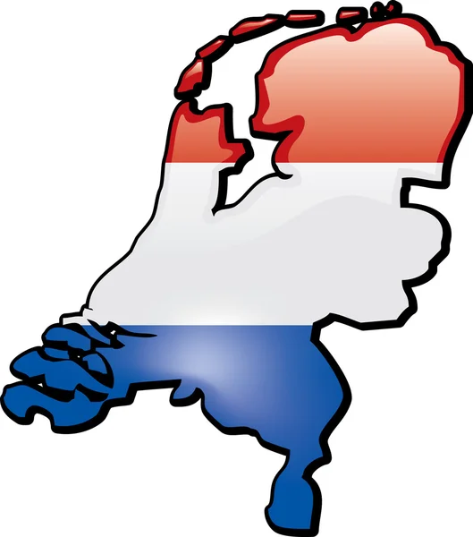 네덜란드의 지도 스톡 벡터