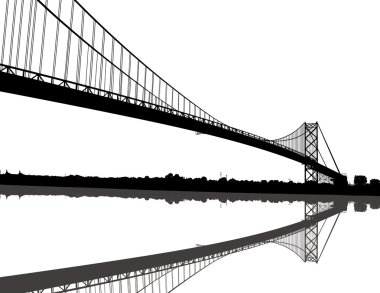 Ambassador Bridge Silhouette clipart