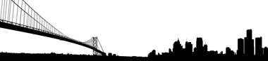 Ambassador Bridge Silhouette clipart