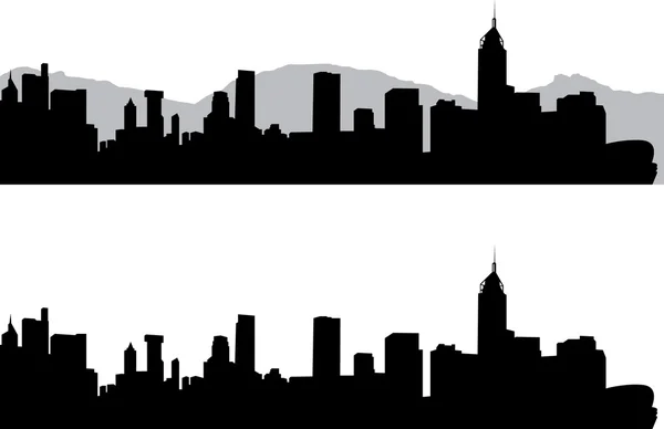 Hongkongin siluetti — vektorikuva