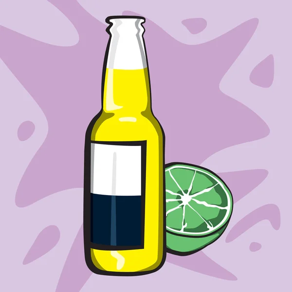 Beer and Lime — Stock Vector