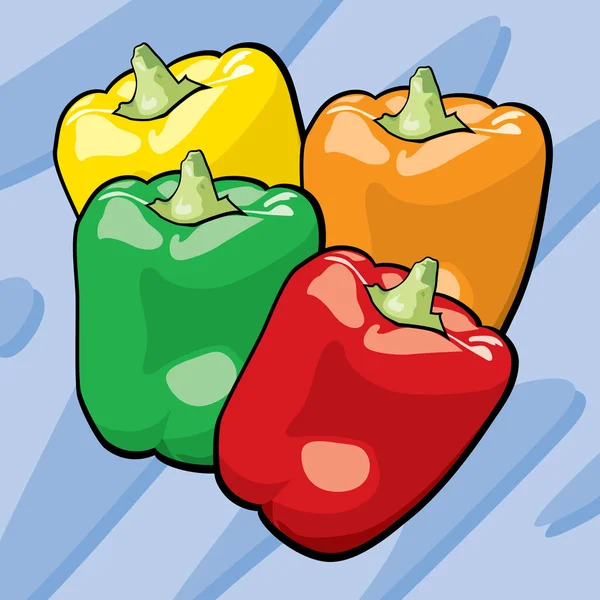 Bell Peppers — Stock Vector