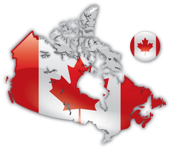 加拿大的详细的地图 — 图库矢量图片