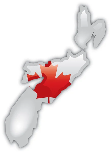 Mappa dettagliata della Nuova Scozia — Vettoriale Stock
