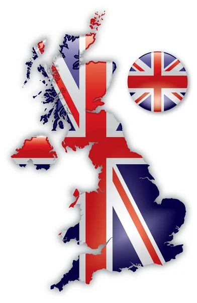 Detaljerad karta över Storbritannien — Stock vektor