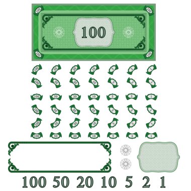 Play money (make your money set) clipart