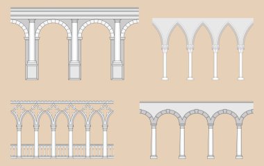 Arcades (Roman, Gothic, Venetian, Renaissance) clipart