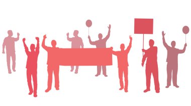 Protest with banners for your text clipart