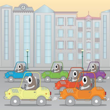 Traffic jam in the city (horizontal seamless image) clipart