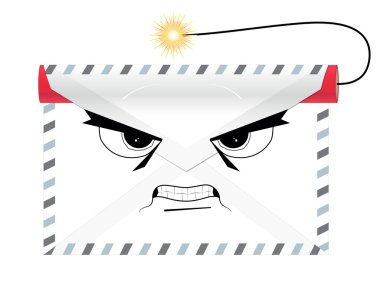 Dangerous terroristic envelope with dynamite clipart