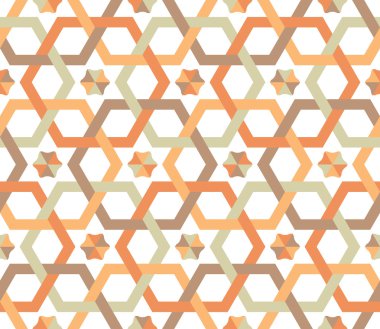 Overlapping hexagons - seamless pattern clipart
