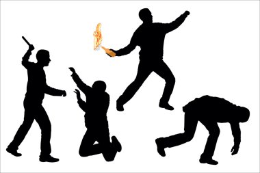 Urban riots clipart