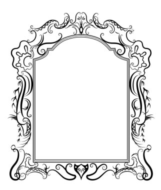 Stylized baroque frame clipart